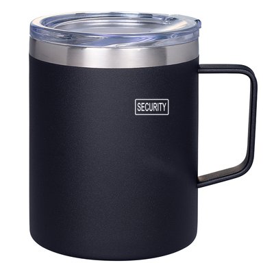 Security Pocket Logo Back And Front 12oz Stainless Steel Coffee Mug