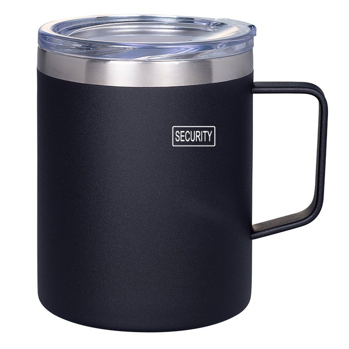 Security Pocket Logo Back And Front 12oz Stainless Steel Coffee Mug