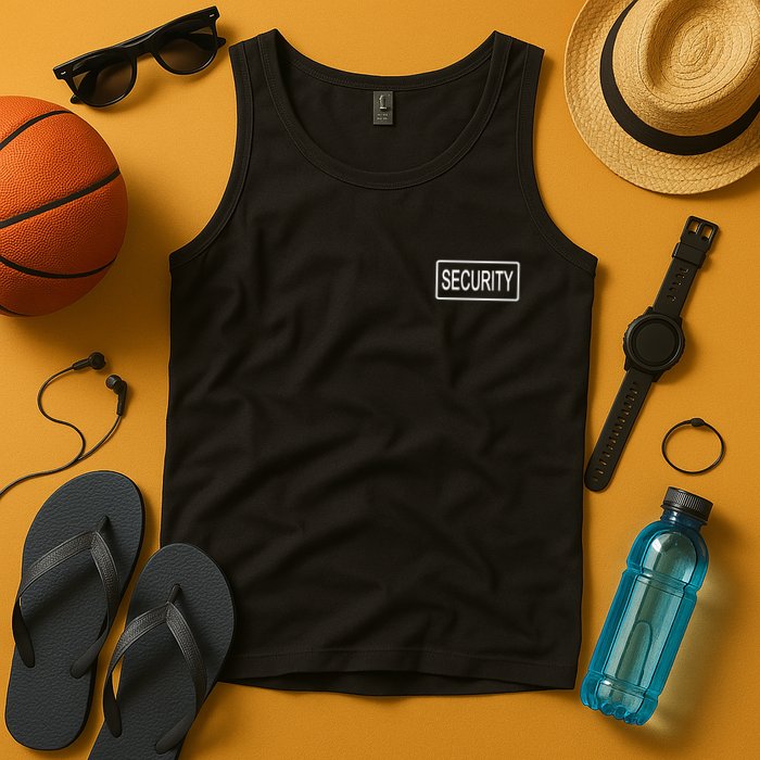 Security Pocket Logo Back And Front Tank Top