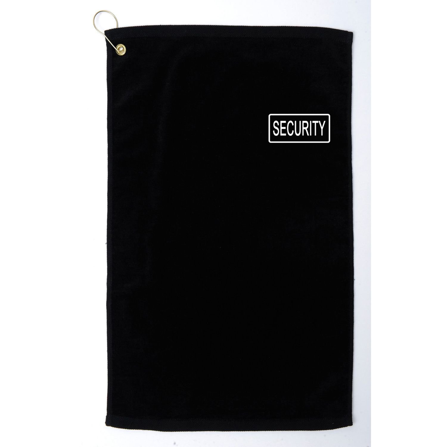 Security Pocket Logo Back And Front Golf Towel
