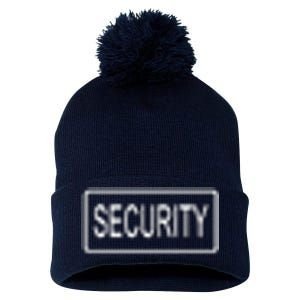 Security Pocket Logo Back And Front Pom Pom 12in Knit Beanie