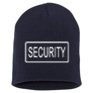 Security Pocket Logo Back And Front Short Acrylic Beanie