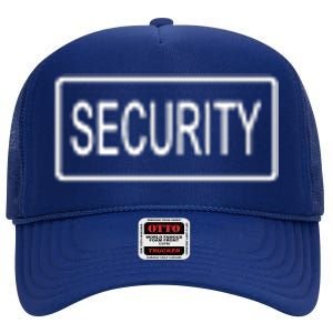 Security Pocket Logo Back And Front High Crown Mesh Back Trucker Hat