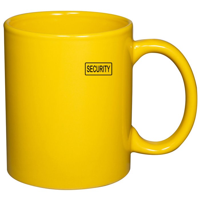 Security Pocket Logo Back And Front 11oz C Handle Ceramic Mug