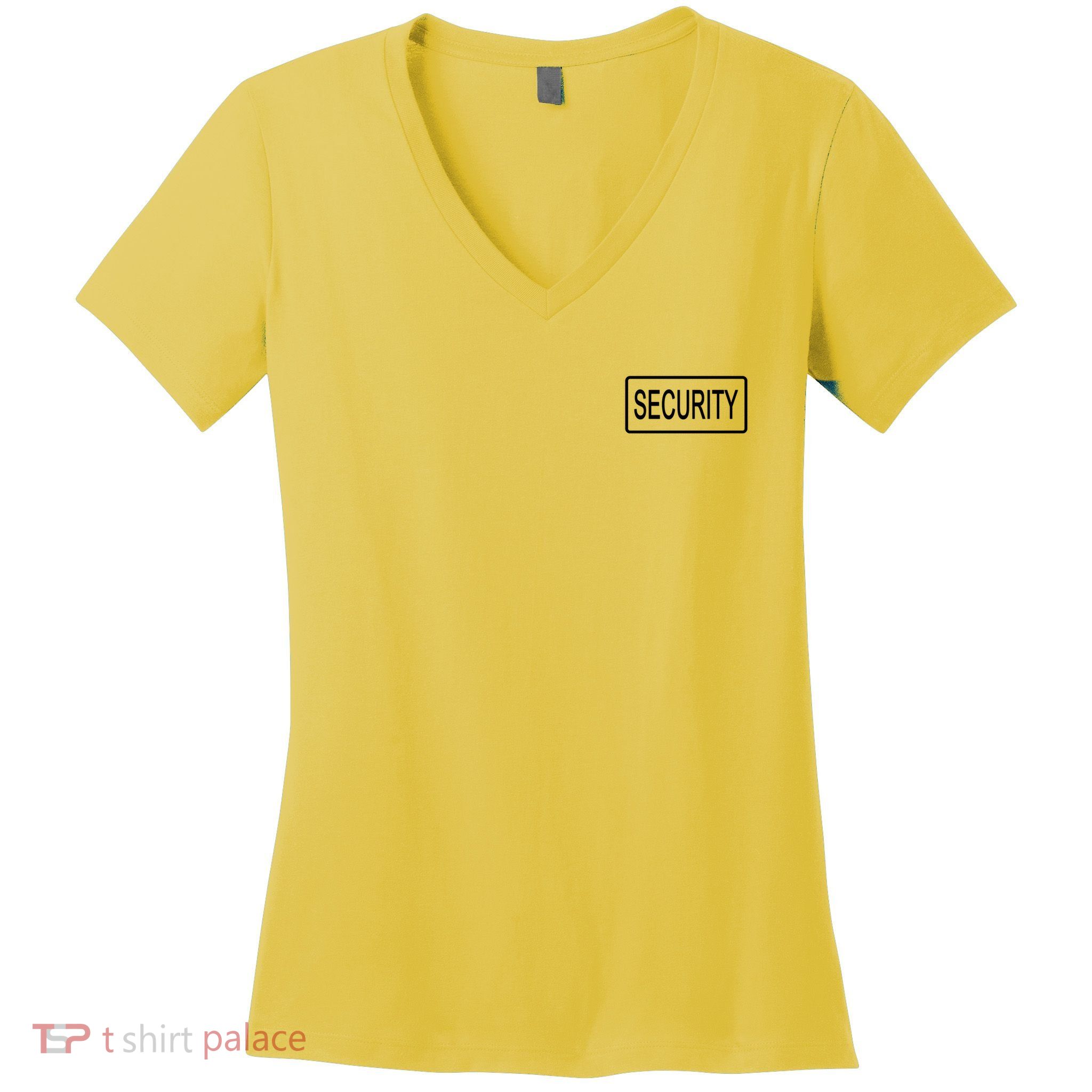 Security Pocket Logo Back And Front Women's V-Neck T-Shirt