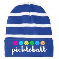 S Pickleball Lovers Cute Cool Gift Striped Beanie with Solid Band