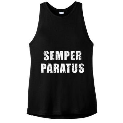 Semper Paratus Latin Phrase Meaning Always Ready Ladies PosiCharge Tri-Blend Wicking Tank