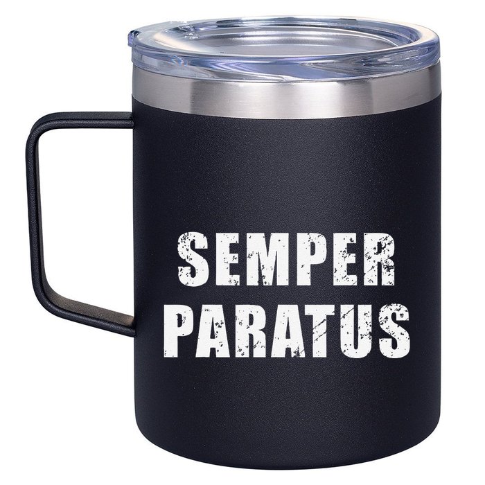 Semper Paratus Latin Phrase Meaning Always Ready 12oz Stainless Steel Coffee Mug
