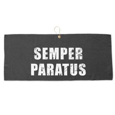 Semper Paratus Latin Phrase Meaning Always Ready Large Microfiber Waffle Golf Towel