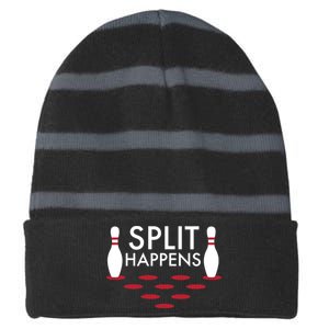 Splits Happen Striped Beanie with Solid Band