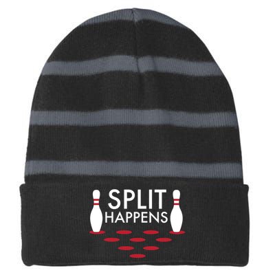 Splits Happen Striped Beanie with Solid Band