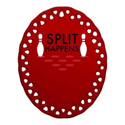 Splits Happen Ceramic Oval Ornament