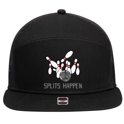 Splits Happen Bowling 7 Panel Mesh Trucker Snapback Hat