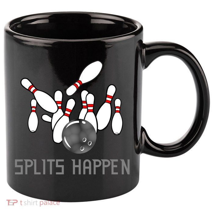 Splits Happen Bowling 11oz C Handle Ceramic Mug