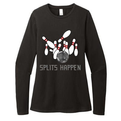 Splits Happen Bowling Womens CVC Long Sleeve Shirt