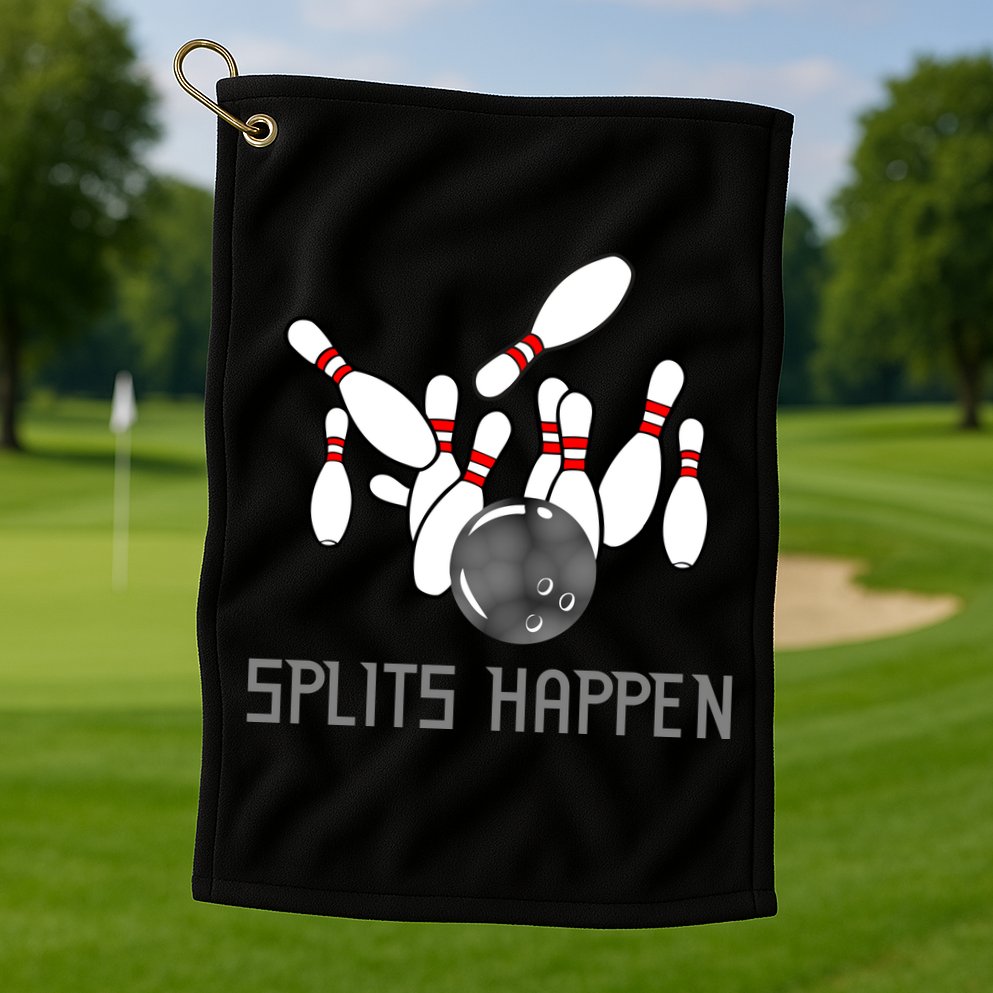 Splits Happen Bowling Golf Towel