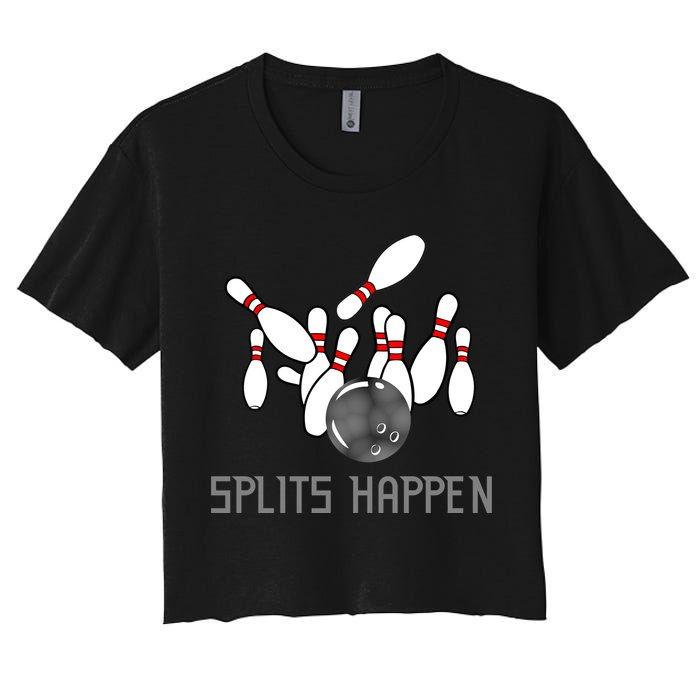 Splits Happen Bowling Women's Crop Top Tee