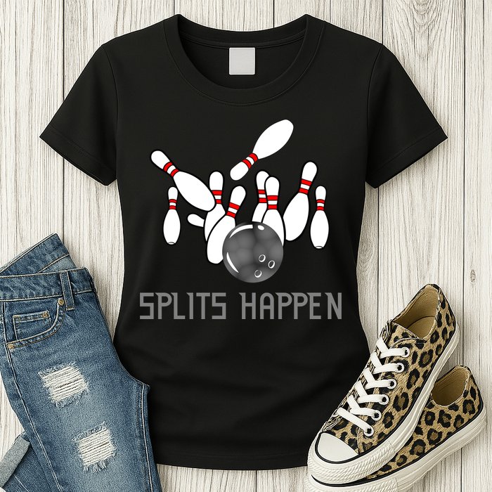 Splits Happen Bowling Womens T-Shirt
