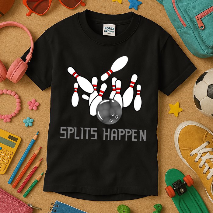 Splits Happen Bowling Kids T-Shirt