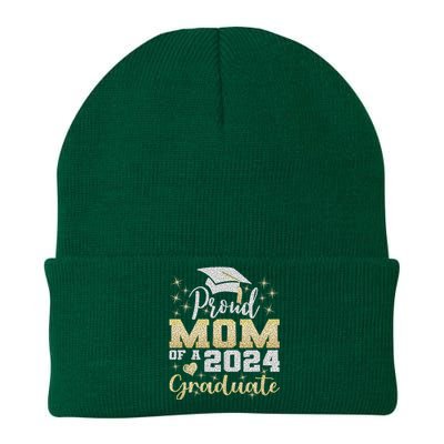 Super Proud Mom Of 2024 Graduate Awesome Family College Knit Cap Winter Beanie