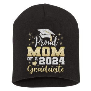 Super Proud Mom Of 2024 Graduate Awesome Family College Short Acrylic Beanie