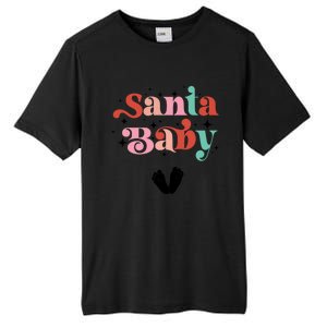 Santa Pregnant Mama Christmas Pregnancy Announcet Gift Tall Fusion ChromaSoft Performance T-Shirt