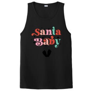 Santa Pregnant Mama Christmas Pregnancy Announcet Gift PosiCharge Competitor Tank