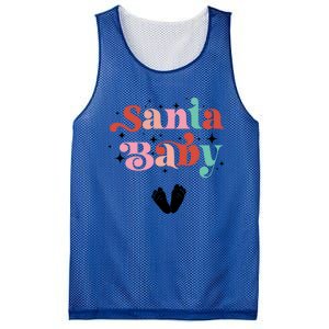 Santa Pregnant Mama Christmas Pregnancy Announcet Gift Mesh Reversible Basketball Jersey Tank