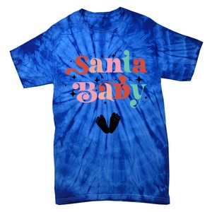 Santa Pregnant Mama Christmas Pregnancy Announcet Gift Tie-Dye T-Shirt