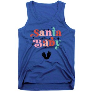 Santa Pregnant Mama Christmas Pregnancy Announcet Gift Tank Top