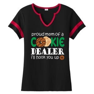 Scout Proud Mom Of A Cookie Dealer Troop Leader Ladies Halftime Notch Neck Tee