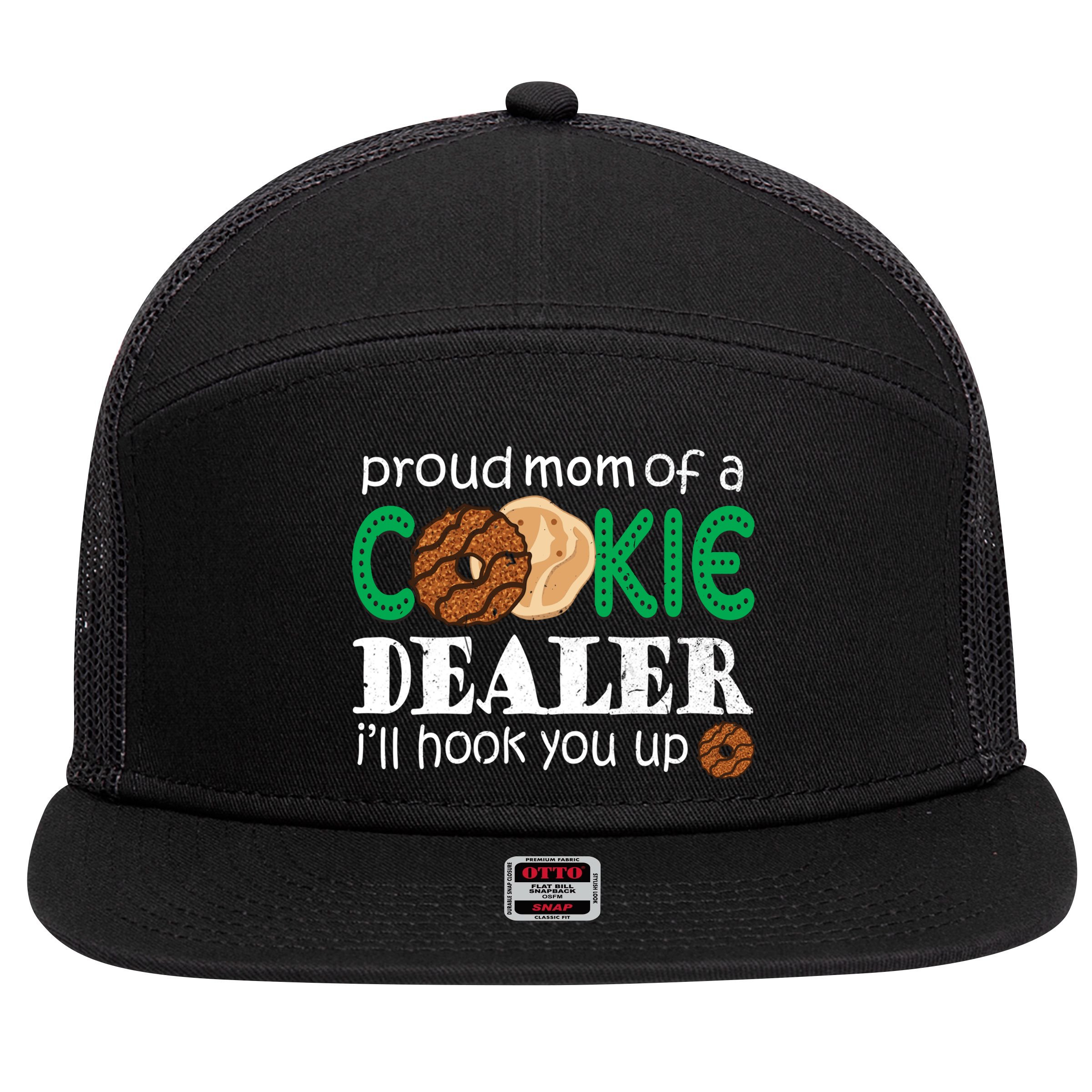 Scout Proud Mom Of A Cookie Dealer Troop Leader 7 Panel Mesh Trucker Snapback Hat
