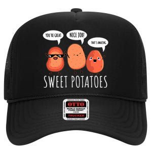 Sweet Potato Motivation Root Vegetable Camote Vegetarian High Crown Mesh Back Trucker Hat