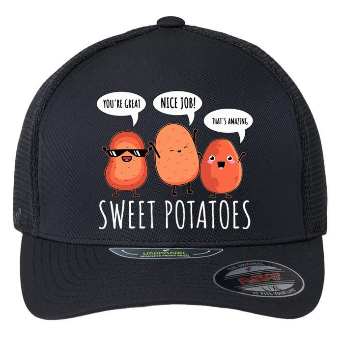 Sweet Potato Motivation Root Vegetable Camote Vegetarian Flexfit Unipanel Trucker Cap