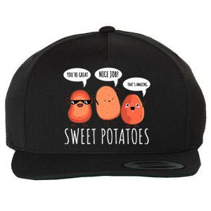 Sweet Potato Motivation Root Vegetable Camote Vegetarian Wool Snapback Cap