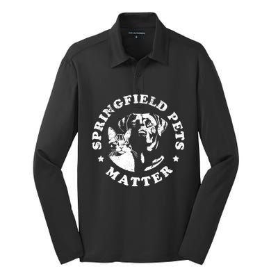 Springfield Pets Matter Funny Presidential Debate Humor Silk Touch Performance Long Sleeve Polo