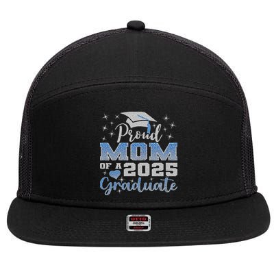 Super Proud Mom Of 2025 Graduate Awesome Family College 7 Panel Mesh Trucker Snapback Hat