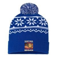 Saint Paul Minnesota Usa Flag 4th Of July Gift USA-Made Snowflake Beanie