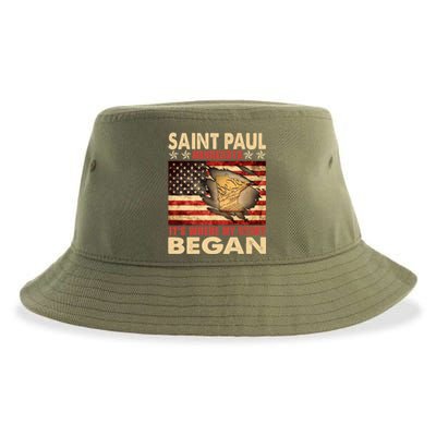 Saint Paul Minnesota Usa Flag 4th Of July Gift Sustainable Bucket Hat