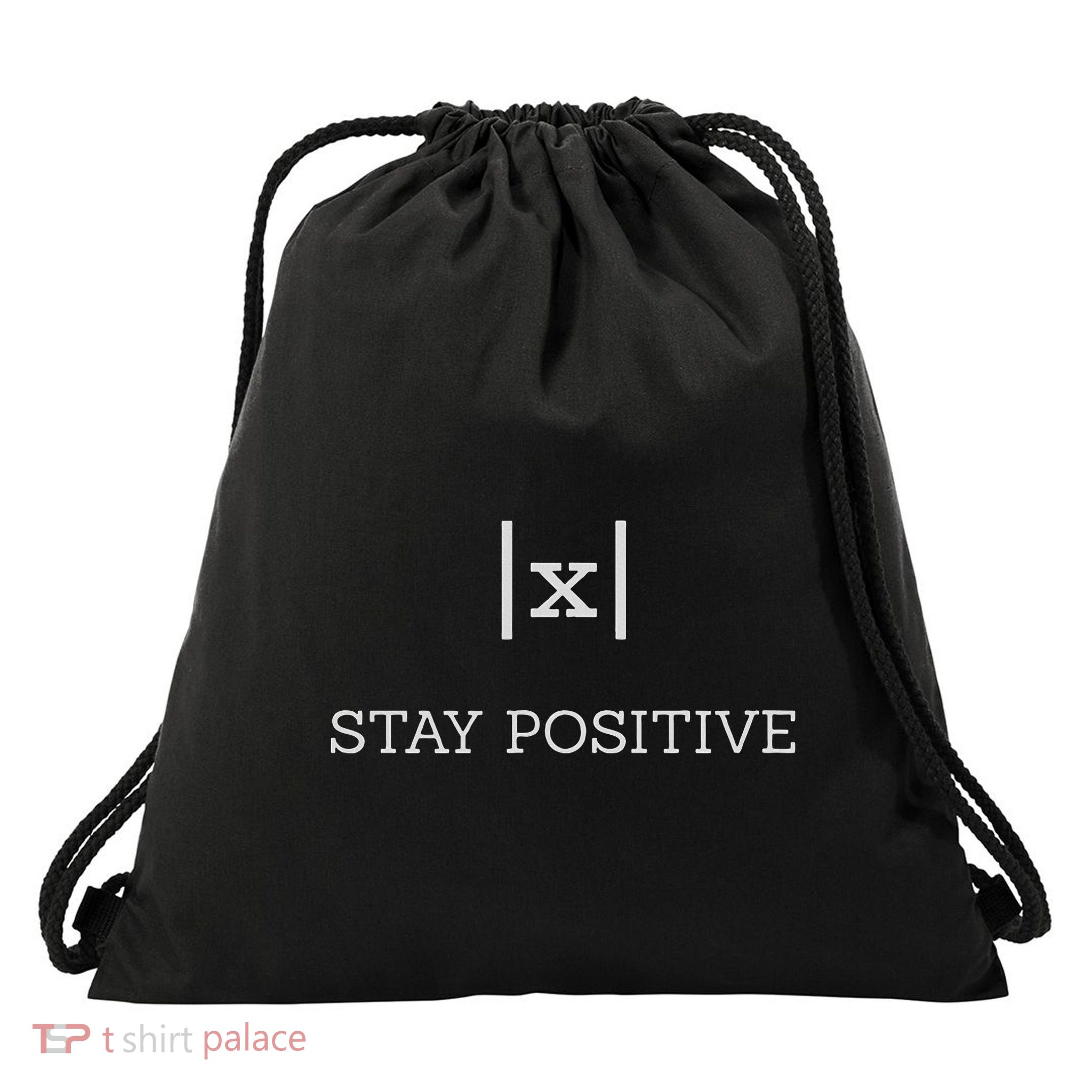 Stay Positive Math Joke Absolute Value Drawstring Bag