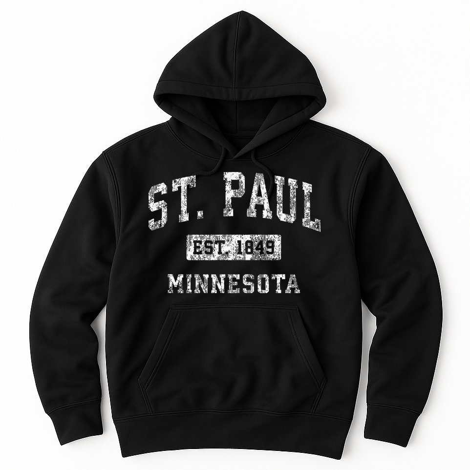 St. Paul Minnesota Mn Vintage Established Sports Hoodie