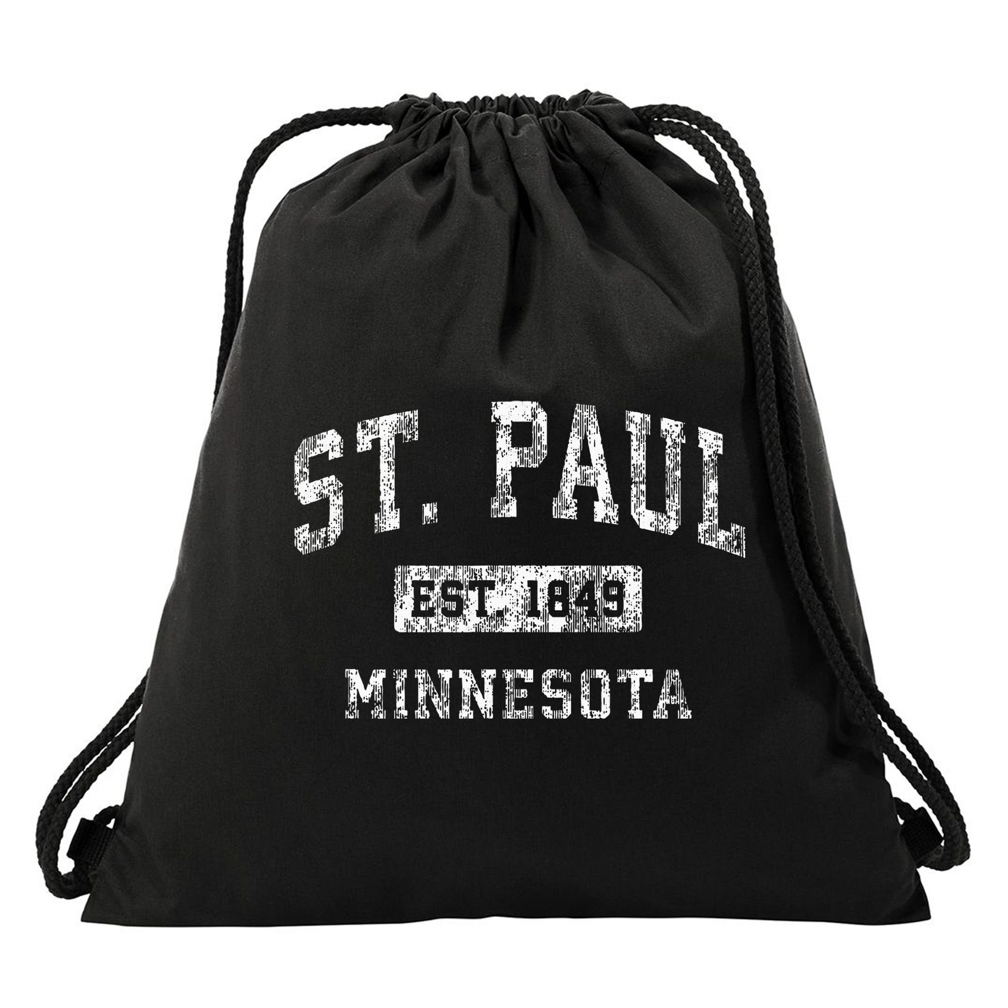 St. Paul Minnesota Mn Vintage Established Sports Drawstring Bag