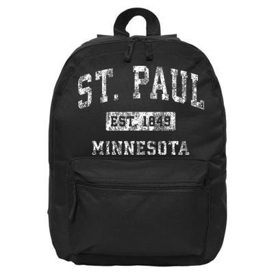 St. Paul Minnesota Mn Vintage Established Sports 16 in Basic Backpack