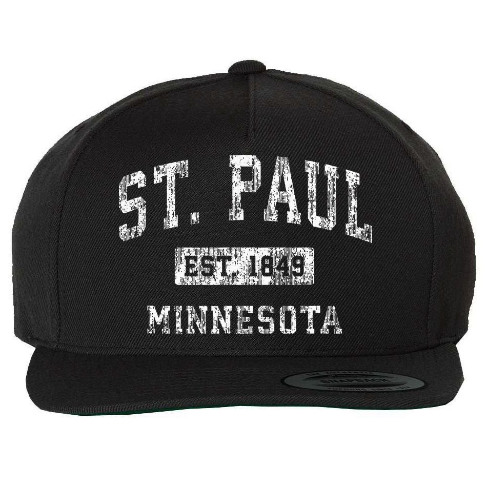 St. Paul Minnesota Mn Vintage Established Sports Wool Snapback Cap