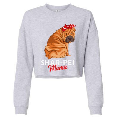 Shar Pei Mama Dog Mom Owner Funny Gift Cropped Pullover Crew