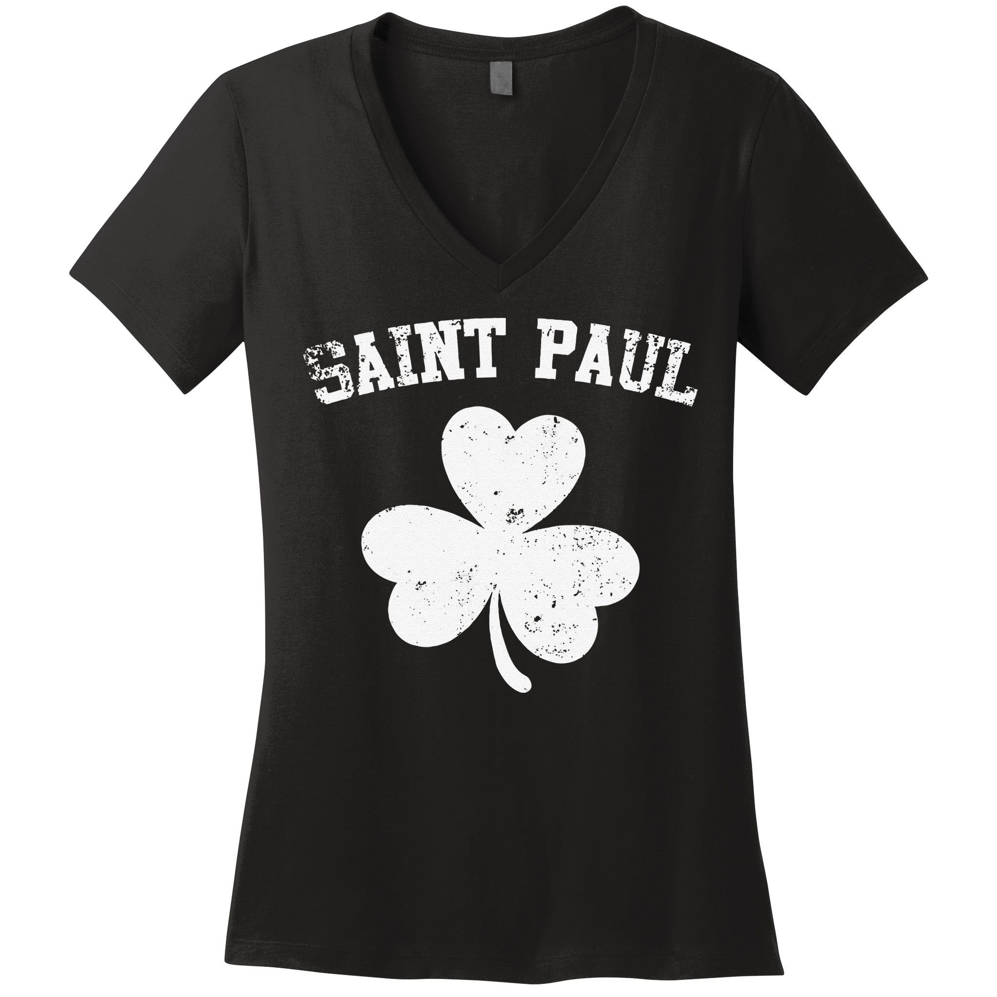 Saint Paul Minnesota St Patrick's Day Shamrock Women's V-Neck T-Shirt