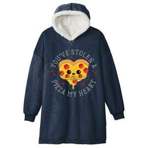 Stolen Pizza My Heart Funny Valentines Day Food Gift Hooded Wearable Blanket