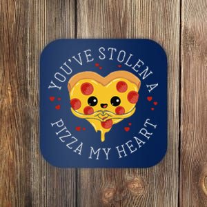 Stolen Pizza My Heart Funny Valentines Day Food Gift Coaster