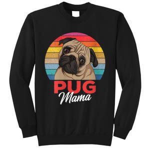 S Pug Mama Cute Dog Mom Funny Girls Gift Vneck Sweatshirt