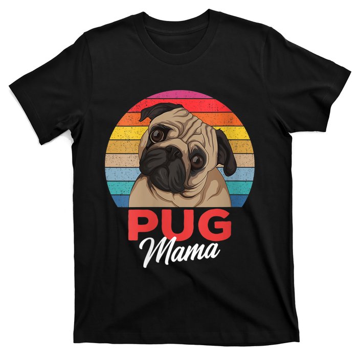 S Pug Mama Cute Dog Mom Funny Girls Gift Vneck T-Shirt